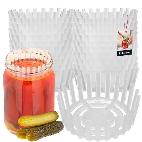 KOTARBAU® 24er Set Gärgewicht für Einmachgläser ⌀ 82 mm Polypropylen Gärgewichte Gärdeckel Einmachhilfe für Gurken Sieb für Einmachgläser Gäraufsatz Niederhalter von KOTARBAU