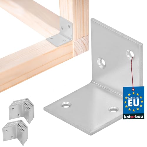 KOTARBAU® 25 Stk. Winkelverbinder 35 x 35 x 35 mm verzinkter Stahl Silber Schwerlastwinkel Balkenverbinder Möbelwinkel Winkelblech Holzverbinder Regalwinkel Winkel Metall Stabil Langlebig Stahlwinkel von KOTARBAU