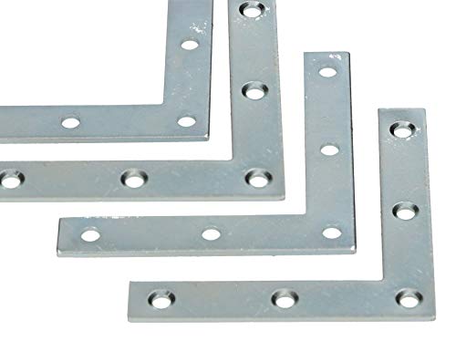 KOTARBAU® 25er Set Eckwinkel 60 x 60 x 10 x 1,5 mm Winkelverbinder Eckhalterung Flachwinkel L-Form Möbelwinkel zum Verstärken von Fenstern Türen Holzkonstruktionen von KOTARBAU
