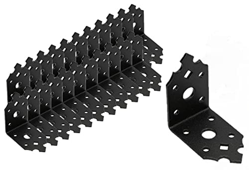 KOTARBAU® 25er Set Winkelverbinder 65x65x40mm Stuhlwinkel Möbelwinkel Lochwinkel Bauwinkel Holzverbinder Balkenwinkel Verbinder Pulverbeschichtung Schwarz von KOTARBAU