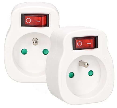 KOTARBAU® 2er Set 1-Fach Steckdose mit Erdung und Schalter Funktioniert Gut in Privaten Haushalten und Geschäften (2 Stück, 1-Fach) von KOTARBAU