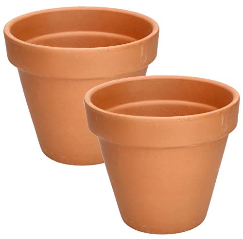 KOTARBAU® 2er Set Blumentopf aus Terrakotta ⌀ 17 cm Übertopf mit Rand für Innenräume und Gärten von KOTARBAU