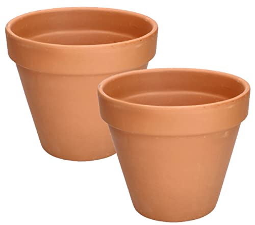 KOTARBAU® 2er Set Blumentopf aus Terrakotta ⌀ 19 cm Übertopf mit Rand für Innenräume und Gärten von KOTARBAU
