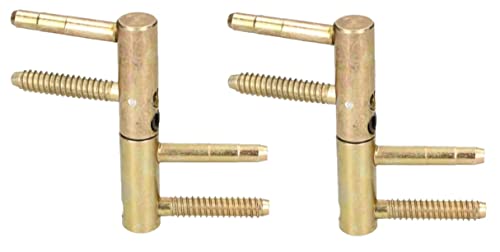 KOTARBAU® 2er Set Einbohrband 14 mm Messing Universal Türscharnier Haustürband Robust Zargenband Futtertüre Hohe Tragkraft Zylinderkopf Verstellbar von KOTARBAU