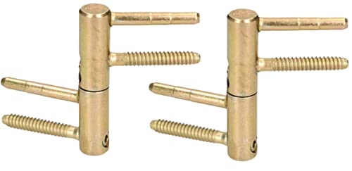 KOTARBAU® 2er Set Einbohrband 16 mm Messing Universal Türscharnier Haustürband Robust Zargenband Futtertüre Hohe Tragkraft Zylinderkopf Verstellbar von KOTARBAU