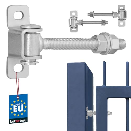 KOTARBAU® 2er Set Einstellbares Torscharnier Die Perfekte Lösung für jede Toranlage Torangel Verzinkt Regulierbar M12 115 mm von KOTARBAU