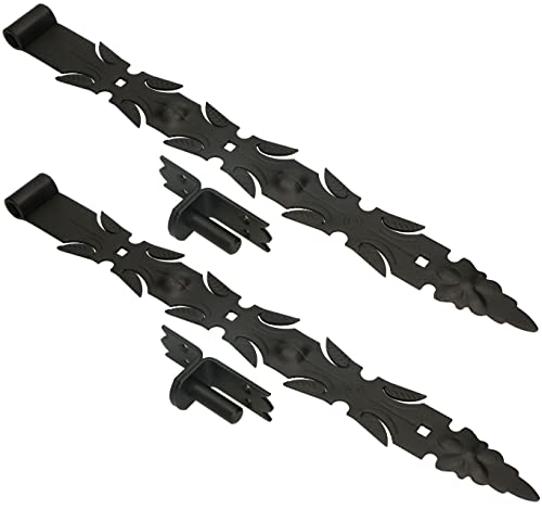 KOTARBAU® 2er Set Ladenband Schmiedeeisen mit Kloben 600 mm Türband Torband Türscharnier Torscharnier Scharnier Band Baubeschlag Torbeschlag Rostfrei Fensterladenband Pulverbeschichtet von KOTARBAU