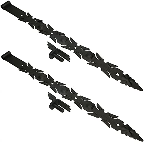 KOTARBAU® 2er Set Ladenband Schmiedeeisen mit Kloben 800 mm Türband Torband Türscharnier Torscharnier Scharnier Band Baubeschlag Torbeschlag Rostfrei Fensterladenband Pulverbeschichtet von KOTARBAU
