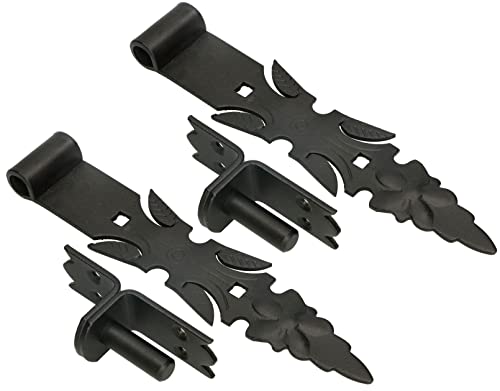 KOTARBAU® 2er Set Ladenband Schmiedeeisen mit Kloben 300 mm Türband Torband Türscharnier Torscharnier Scharnier Band Baubeschlag Torbeschlag Rostfrei Fensterladenband Pulverbeschichtet von KOTARBAU