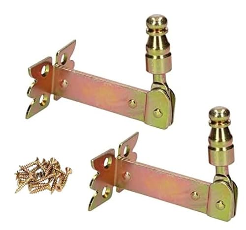 KOTARBAU® 2er Set Fensterladenhalter 68 mm Einschrauben Fensterhalter Klappladenhalter Fensterladen Fenster Feststeller Verzinkt Gelb Stahl Dekorativ Robust von KOTARBAU