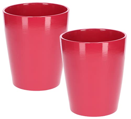 KOTARBAU® 2er Set Keramik Blumentopf Übertopf für Orchideen H 150mm ⌀ 120 mm Pink von KOTARBAU