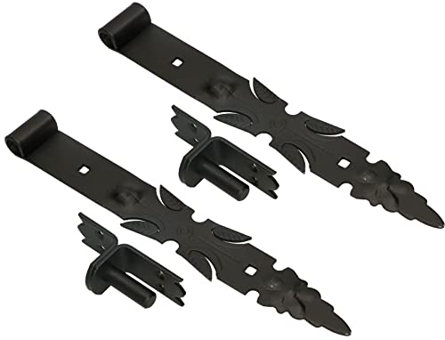 KOTARBAU® 2er Set Ladenband Schmiedeeisen mit Kloben 400 mm Türband Torband Türscharnier Torscharnier Scharnier Band Baubeschlag Torbeschlag Rostfrei Fensterladenband Pulverbeschichtet von KOTARBAU
