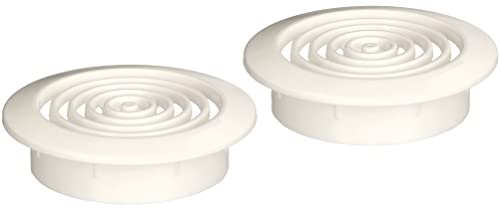 KOTARBAU® 2er Set Lüftungsgitter Weiß Rund Durchmesser 45 mm mit Insektenschutzgitter von KOTARBAU