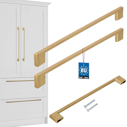 KOTARBAU® 2er Set Möbelgriffe Gold 265 mm Griffe Möbel ZnAl Schrankgriffe Griffe Küchenschränke Küchengriffe Schubladengriffe Möbelgriffe Küchenschrankgriffe Schranktürgriffe Möbel Stangengriff von KOTARBAU