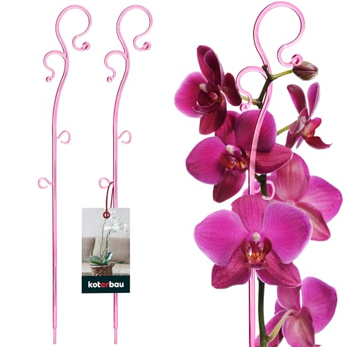 KOTARBAU® 2er Set Pflanzenstütze Rosa 39 cm PVC Blumenstütze Rankhilfe Zimmerpflanzen Blumenstütze Garten Orchideenstab Stützstab Pflanzen dekorative Pflanzenhalter Zimmerpflanzen Rankstäbe von KOTARBAU