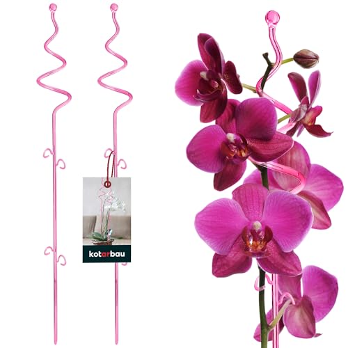 KOTARBAU® 2er Set Pflanzenstütze Rosa PVC 58 cm Spirale Blumenstütze Rankhilfe Zimmerpflanzen Blumenstütze Garten Orchideenstab Stützstab Pflanzen dekorative Pflanzenhalter Zimmerpflanzen Rankstäbe von KOTARBAU