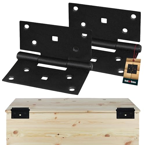 KOTARBAU® 2er Set Scharniere Klappbar 90 x 95 mm aus Pulverbeschichtetem Stahl Scharniere für Schranktüren Klavierband Türscharnier Schranktür Scharnier Möbelscharniere Fensterscharnier Kistenscharnie von KOTARBAU