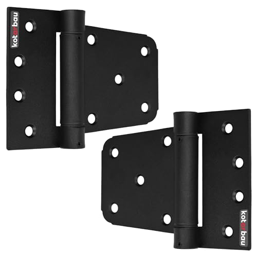 KOTARBAU® 2er Set Scharniere Klappbar Automatisches Selbstschließend Türscharniere 10 x 5 x 8 cm Pulverbeschichteter Stahl Scharnier Schwarz Türbänder Kistenband Türband Türscharnier von KOTARBAU