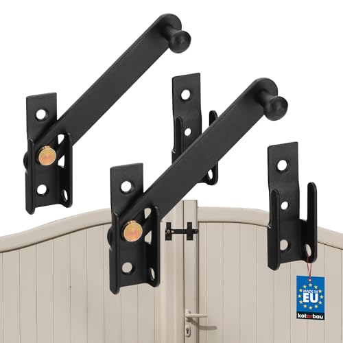 KOTARBAU® 2er Set Schlagladenüberwurf 120 mm Fensterladen Doppeltorüberwurf Schlagladen Fensterladenriegel Schlagladen Überwurf Überwurfriegel Schwarz Pulver von KOTARBAU