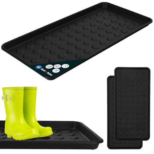 KOTARBAU® 2er Set Schuhabtropfschale schmal Schwarz 72 x 35 cm Schuhablage Schuhabtropfschale für den Flur & Empfang Schuhwanne Schuhmatte Abtropfmatte Abtropfschale Schuhe Schuhabtropfmatte von KOTARBAU