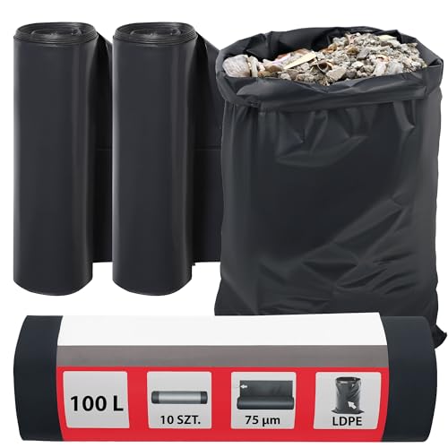 KOTARBAU® 2er Set Schwerlast Müllsäcke 100 L 75µm LDPE Bauschuttsäcke Abfallsäcke Extra Stark Große Müllsäcke Schwerlast Extra Stark 100 Liter Müllsäcke groß Schwerlastsack Säcke für Bauschutt Abfalls von KOTARBAU