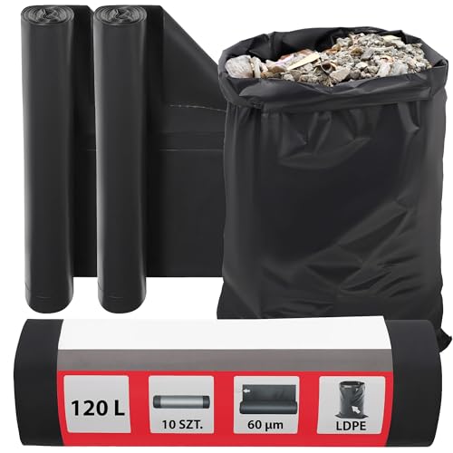 KOTARBAU® 2er Set Schwerlast Müllsäcke 120 L 60µm LDPE Bauschuttsäcke Abfallsäcke Extra Stark Große Müllsäcke Schwerlast Extra Stark 120 Liter Müllsäcke groß Schwerlastsack Säcke für Bauschutt Abfalls von KOTARBAU