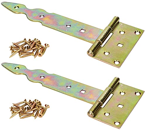 KOTARBAU® 2er Set T-Scharnier Dekorativ 200 mm Verzinkt Gelb von KOTARBAU