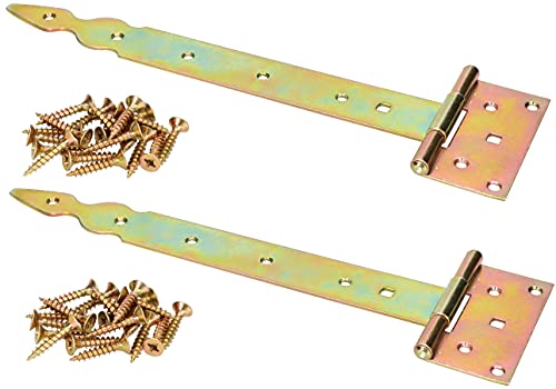 KOTARBAU® 2er Set T-Scharnier Dekorativ 300 mm Verzinkt Gelb von KOTARBAU