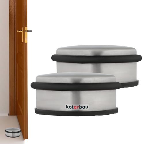 KOTARBAU® 2er Set Türstopper für Türen Freisehend Türpuffer niedrig Silber von KOTARBAU