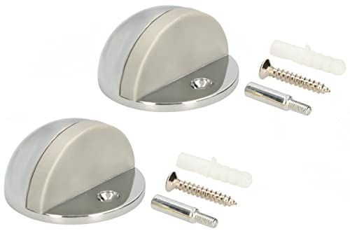 KOTARBAU® 2er Set Türstopper zur Bodenmontage zur Begrenzung der Türbewegung 45x25 mm Chrom von KOTARBAU