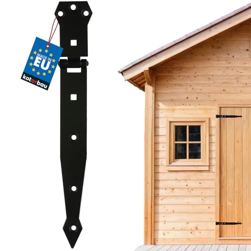 KOTARBAU® 2er Set Werfgehänge 250 mm Türband Torscharnier Pulverbeschichtet Ladenband Kreuzgehänge Türscharnier Band Scharnier Schwarz Rostfrei Top von KOTARBAU
