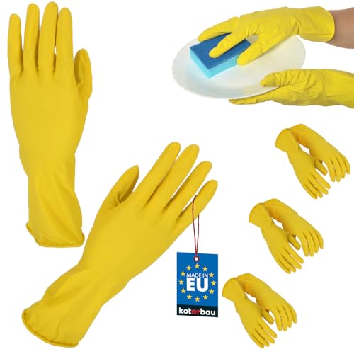 KOTARBAU® 3er Set Arbeitshandschuhe Einweghandschuhe Gummihandschuhe Gelb Größe L Schutzhandschuhe Einmalhandschuhe Gummihandschuhe Latexhandschuhe Gummi Handschuhe Nitrilhandschuhe Putzen von KOTARBAU