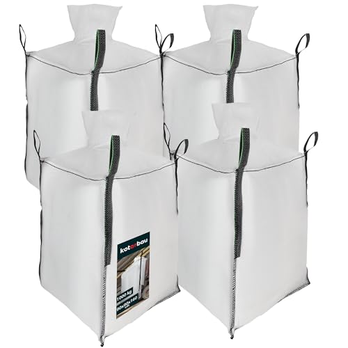 KOTARBAU® 4 St Big Bag Säcke 90x90x160cm Gartenabfallsack Stabil Schürze und Auslauftrichter 1000kg PP Schwerlastsack Gartenabfallsäcke Gartentasche Abfallsäcke Schuttsäcke Bauschuttsäcke Garten Zubeh von KOTARBAU