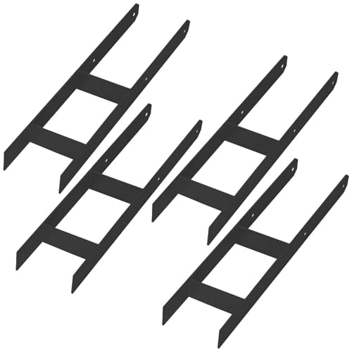 KOTARBAU® 4 Stk. H-Pfostenträger zum Einbetonieren 140mm/600mm aus verzinkter pulverbeschichteter Stahl Schwarz Pfostenanker Balkenschuhe Stützenfuß Pfostenschuh mit Betonanker Stahlträger Stahlanker von KOTARBAU