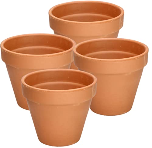 KOTARBAU® 4er Set Blumentopf aus Terrakotta ⌀ 15 cm Übertopf mit Rand für Innenräume und Gärten von KOTARBAU