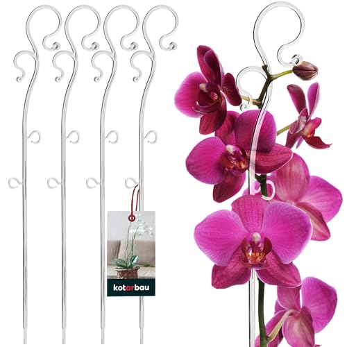KOTARBAU® 4er Set Pflanzenstütze Transparent PVC 39 cm Blumenstütze Rankhilfe Zimmerpflanzen Blumenstütze Garten Orchideenstab Stützstab Pflanzen dekorative Pflanzenhalter Zimmerpflanzen Rankstäbe von KOTARBAU