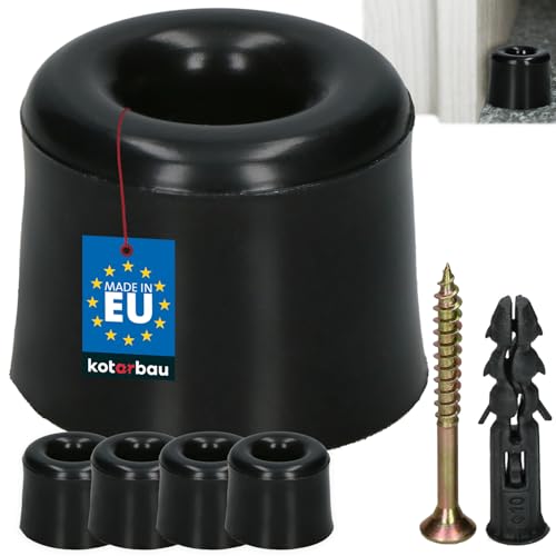 KOTARBAU® 4er Set Türstopper Boden zum Schrauben - 27 mm - Schwarz - Bodentürstopper - Bodenmontage - Türstopper - aus Gummi von KOTARBAU