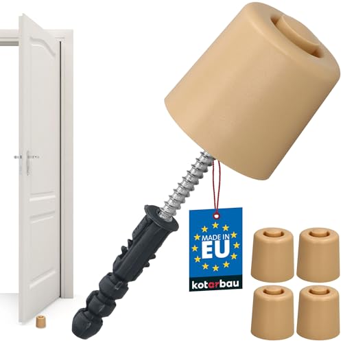 KOTARBAU® 4er Set Türstopper Boden zum Schrauben - 43 mm - Beige - Bodentürstopper - Bodenmontage - Türstopper - aus Gummi von KOTARBAU