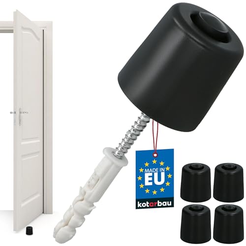 KOTARBAU® 4er Set Türstopper Boden zum Schrauben - 43 mm - Schwarz - Bodentürstopper - Bodenmontage - Türstopper - aus Gummi von KOTARBAU