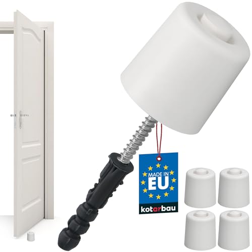 KOTARBAU® 4er Set Türstopper Boden zum Schrauben - 43 mm - Weiß - Bodentürstopper - Bodenmontage - Türstopper - aus Gummi von KOTARBAU