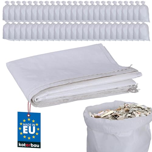KOTARBAU® 50er Set PP Gewebesäcke 65x105cm 50kg Schwerlast-Gewebesack Weiß von KOTARBAU