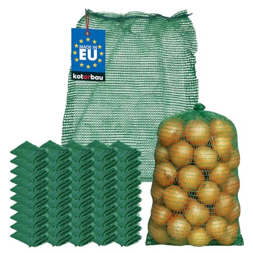 KOTARBAU® 50er Set Raschelsack - Kartoffelsack - 40 x 60 cm - Obstsack - 15 kg - Polypropylen - Gemüsenetz - Aufbewahrungssack - für Zwiebeln - Kartoffel - Gemüse - Grün von KOTARBAU
