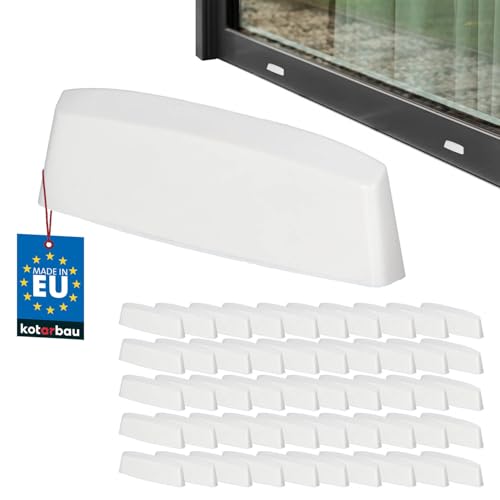 KOTARBAU® 50er Set Wasserschlitzkappen - Fensterabflusslochkappen - 36 mm - ASA-Kunststoff - Weiß - Fensterentwässerung - Entwässerung - Fenster PVC - Schutz - Abdeckung von KOTARBAU