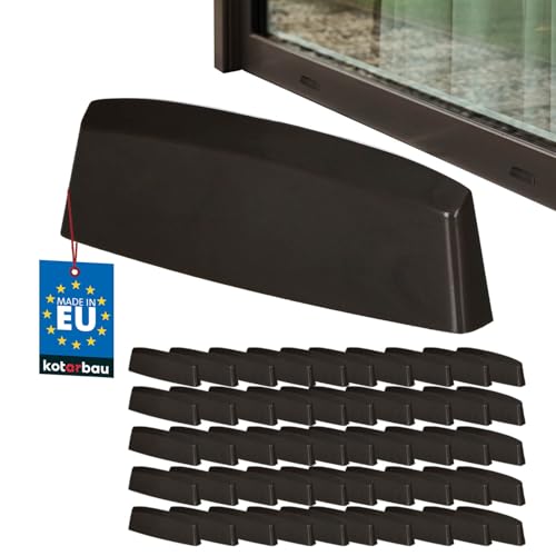 KOTARBAU® 50er Set Wasserschlitzkappen - Fensterabflusslochkappen - 45 mm - ASA-Kunststoff - Braun - Fensterentwässerung - Entwässerung - Fenster PVC - Schutz - Abdeckung von KOTARBAU