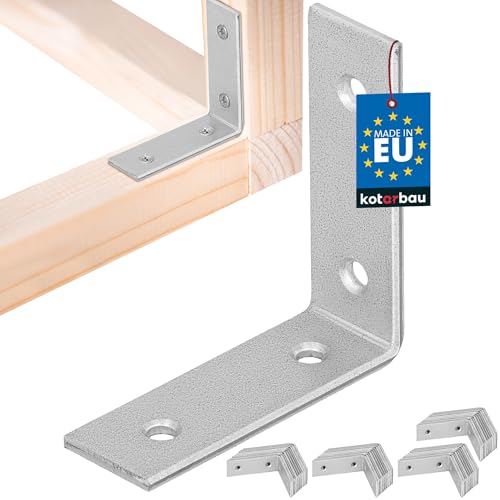KOTARBAU® 50er Set Winkelverbinder - Schwerlastwinkel - 50 x 50 x 17 mm - verzinkter Stahl - Winkel - Stahlwinkel - Stabil - Langlebig - Balkenverbinder - Silber von KOTARBAU