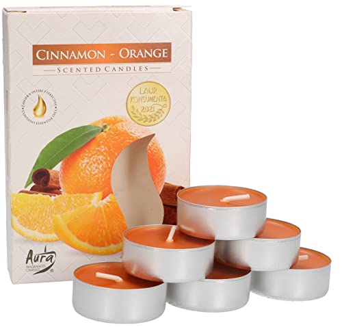 KOTARBAU® 6er Pack Duftkerzen Teelichter Cinnamon-Orange Duftteelichter Brenndauer 4 Stunden von KOTARBAU