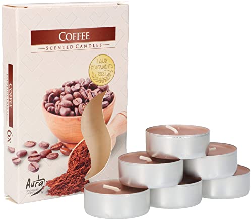 KOTARBAU® 6er Pack Duftkerzen Teelichter Kaffee Duftteelichter Brenndauer 4 Stunden von KOTARBAU