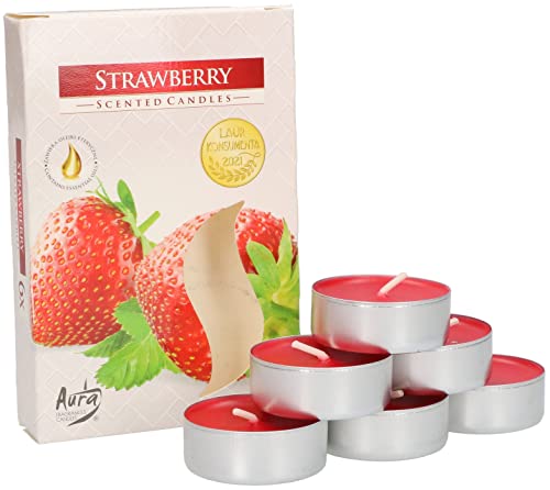 KOTARBAU® 6er Pack Duftkerzen Teelichter Strawberry Duftteelichter Brenndauer 4 Stunden von KOTARBAU