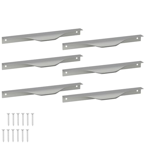 KOTARBAU® 6er Set Möbelgriff Möbelgriffe Schrankgriffe 192/212 mm ZnAl Küchengriffe Silber Griffe Möbel Türgriff Profilgriff Türgriffe Küche Schubladengriffe Griffe für Küchenschränke Modern von KOTARBAU