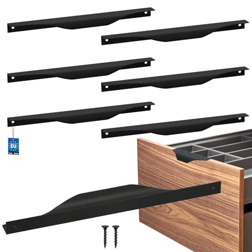 KOTARBAU® 6er Set Möbelgriff Möbelgriffe Schrankgriffe 256/276 mm ZnAl Küchengriffe Schwarz Griffe Möbel Türgriff Profilgriff Türgriffe Küche Schubladengriffe Griffe für Küchenschränke Modern von KOTARBAU